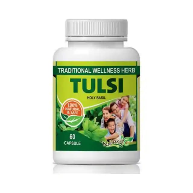 Natural Tulsi (1 Bottle of 60 capsules)