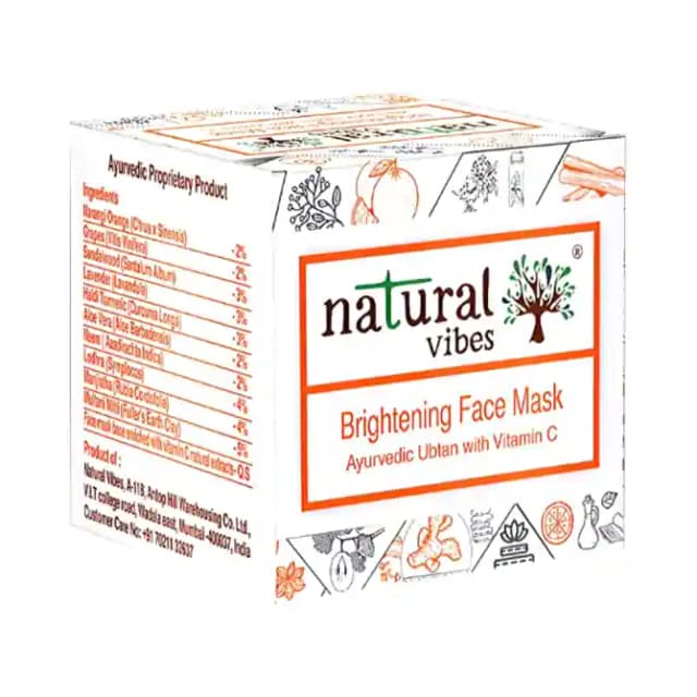 Natural Vibes Brightening Face Mask (1 Jar Of 50 gm Face Mask)