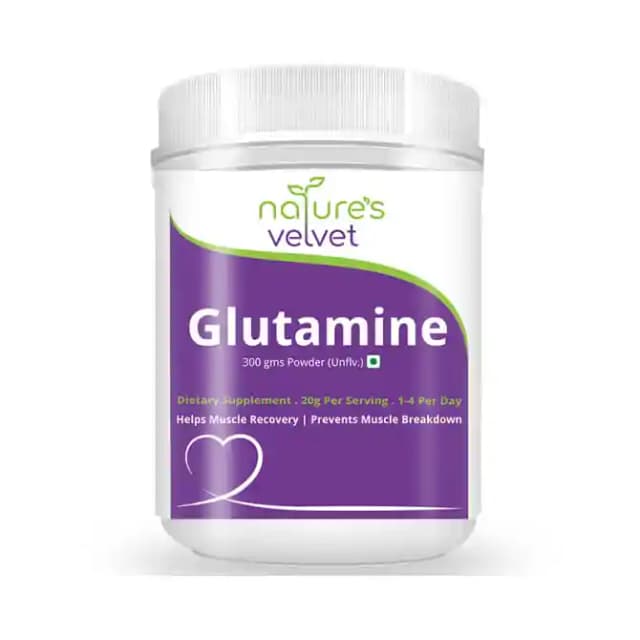 Natures Velvet Glutamine Powder (1 Bottle of 300 gm Powder)