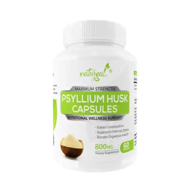 Natureal Psyllium Husk 800mg (1 Bottle of 60 capsules)