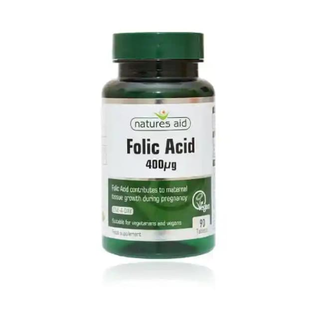 Natures Aid Folic Acid 400ug (1 Bottle of 90 tablets)