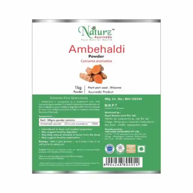 Naturz Ayurveda Ambehaldi Powder (1 Packet Of 1 kg Powder)