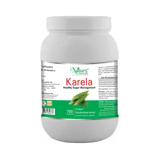 Naturz Ayurveda Karela 450mg (1 Bottle of 700 capsules)