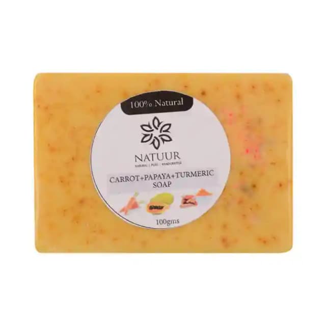Natuur Soap Carrot+Papaya+Turmeric (1 Box Of 100 gm Soap)