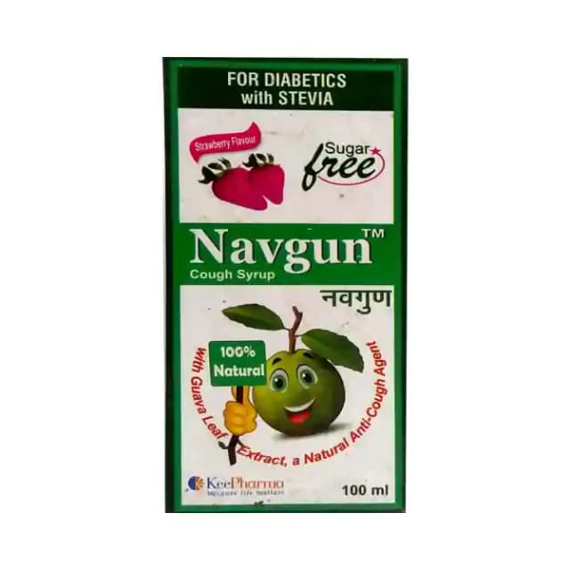 Navgun Syrup Sugar Free Strawberry (1 Bottle of 100 ml Syrup)