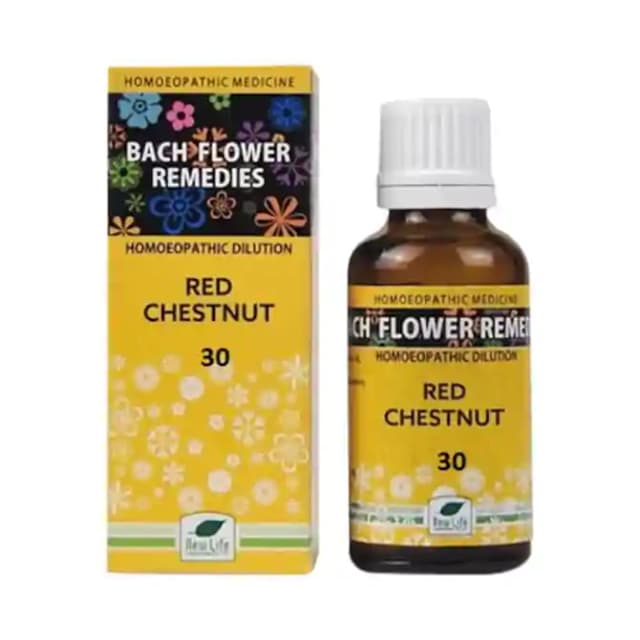 New Life Bach Flower Red Chestnut 30 (1 Bottle of 30 ml Dilution)