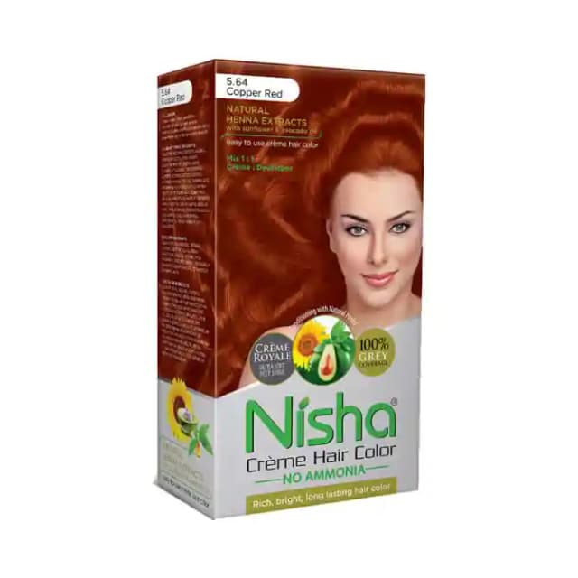 Nisha Creme Hair Color Copper Red (1 Box Of 120 gm Cream)