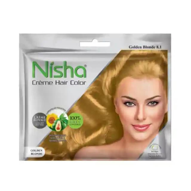 Nisha Creme Hair Color Golden Blonde (1 Packet Of 40 gm Cream)
