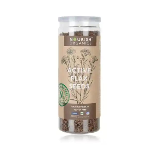 Nourish Organics Active Flax Seeds (1 Jar Of 180 gm Seeds)