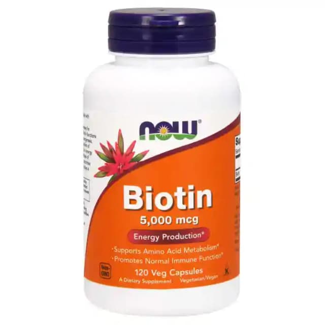 NOW Foods Biotin 5000mcg Veg (1 Bottle of 120 capsules)