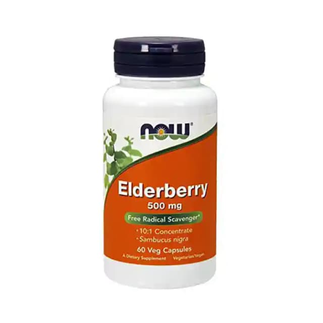 NOW Foods Elderberry 500mg Vegicap (1 Bottle of 60 vegicaps)
