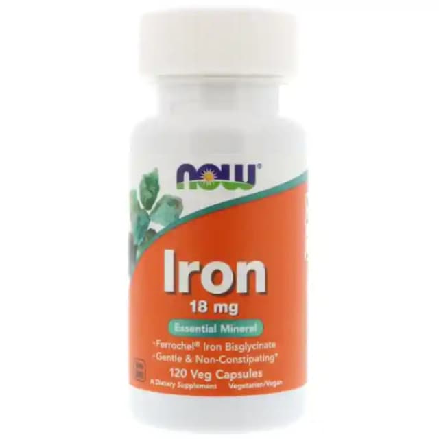NOW Foods Iron 18mg Veg (1 Bottle of 120 capsules)