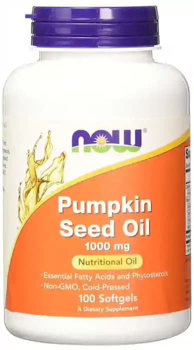 NOW Foods Pumpkin Seed Oil Softgels (1 Bottle of 100 soft gelatin capsules)
