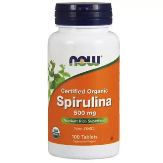 NOW Foods Spirulina 500mg (1 Bottle of 100 tablets)