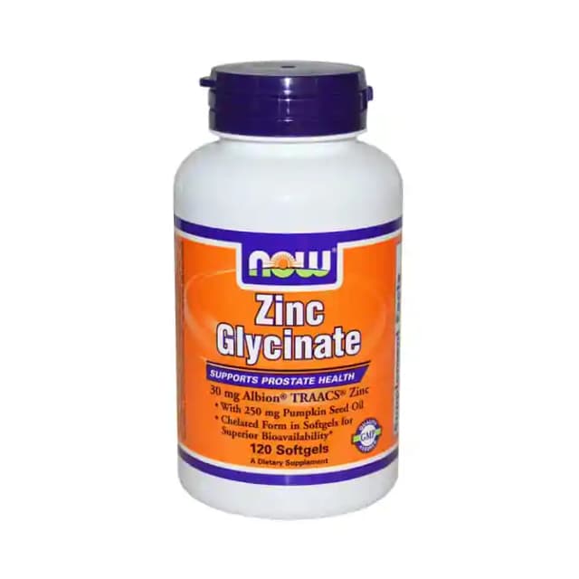 NOW Foods Zinc Glycinate Softgels (1 Bottle of 120 soft gelatin capsules)