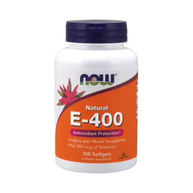 Now Natural E 400 Softgels (1 Bottle of 100 soft gelatin capsules)