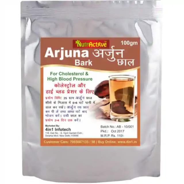 NutrActive Arjuna bark (1 Packet Of 100 gm Wood Bark)