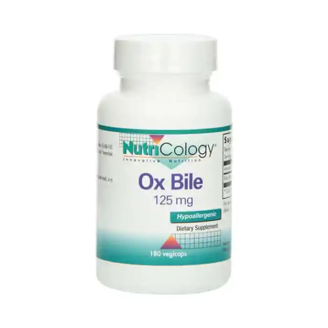Nutricology Ox Bile 125mg Vegicap (1 Bottle of 180 vegicaps)