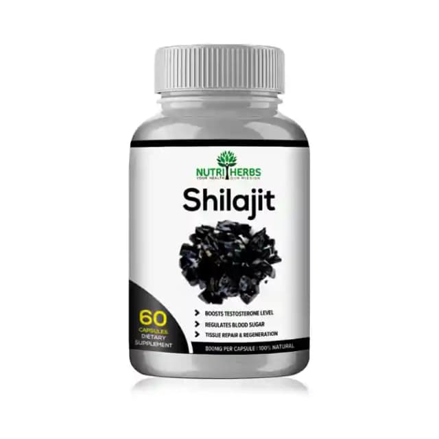 Nutriherbs Shilajit 800mg (1 Bottle of 60 capsules)