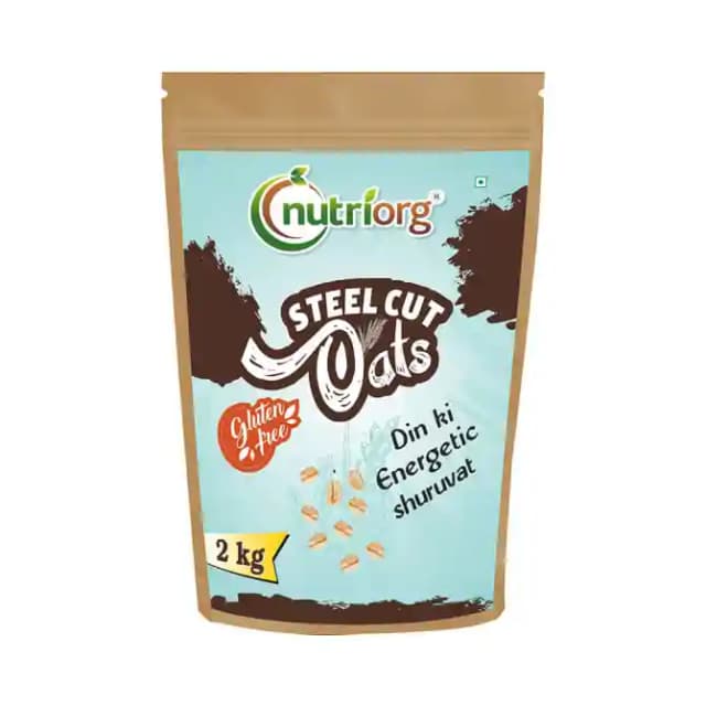 Nutriorg Oats Steel Cut (1 Packet Of 2 kg Oats)
