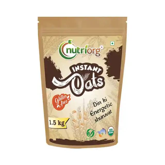 Nutriorg USDA Certified Oats Instant (1 Packet Of 1.5 kg Oats)