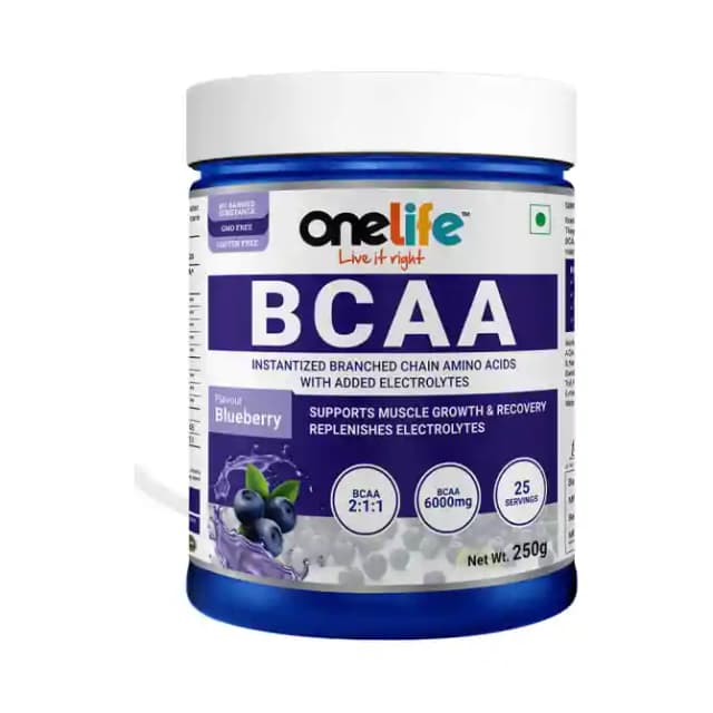 OneLife BCAA Powder Blueberry (1 Jar Of 250 gm Powder)