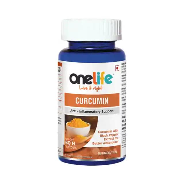 OneLife Curcumin Softgel (1 Bottle of 60 soft gelatin capsules)