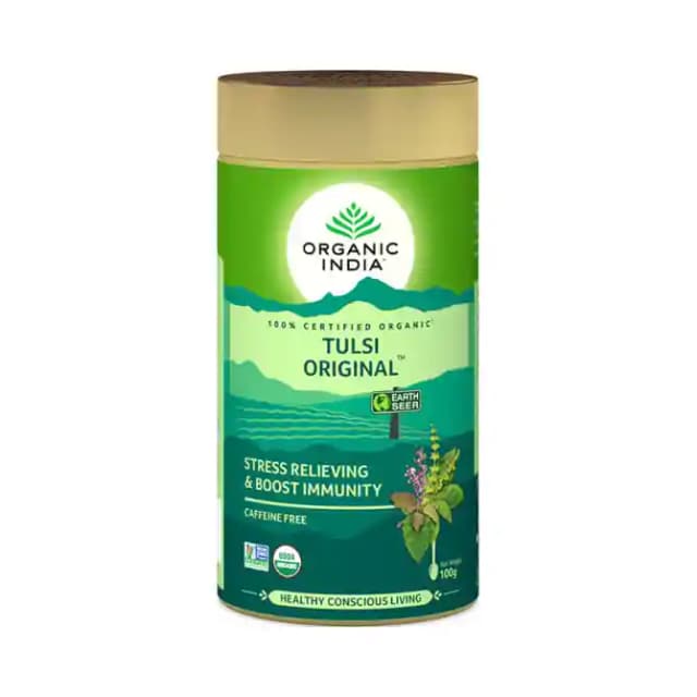 Organic India Tulsi Original Leaves (1 Jar Of 100 gm Leaves)