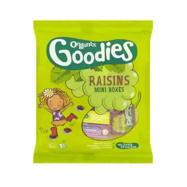 Organix Goodies Raisins Mini Boxes (1 Packet Of 168 gm Snacks)