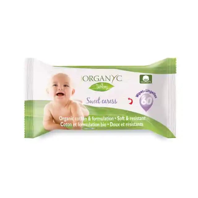 Organyc Sweet Caress Baby Wipes (1 Packet Of 60 wipes)