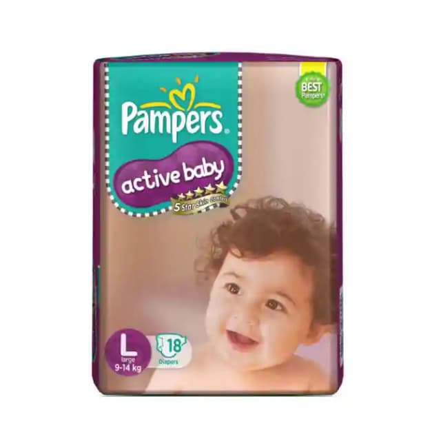Pampers Large Active Baby Diaper Large (1 Packet Of 18 pieces)