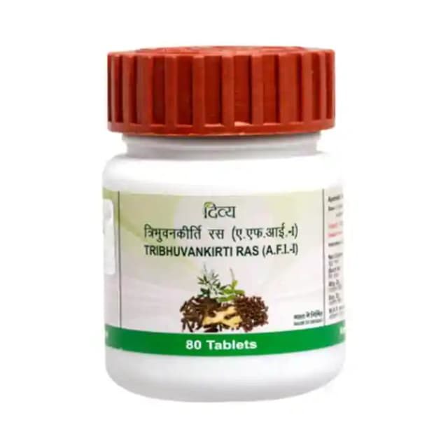 Patanjali Divya Tribhuvankirti Ras (1 Bottle of 80 tablets)