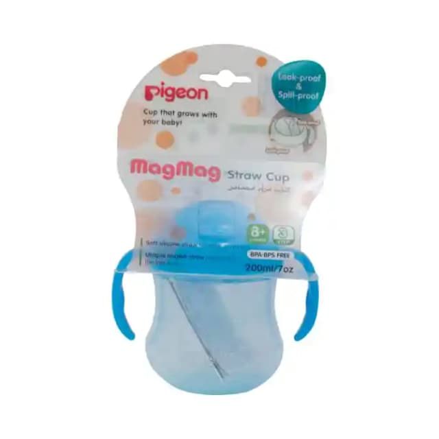 Pigeon Mag Mag Straw Cup Sky Blue (1 Packet Of 200 ml Cup)