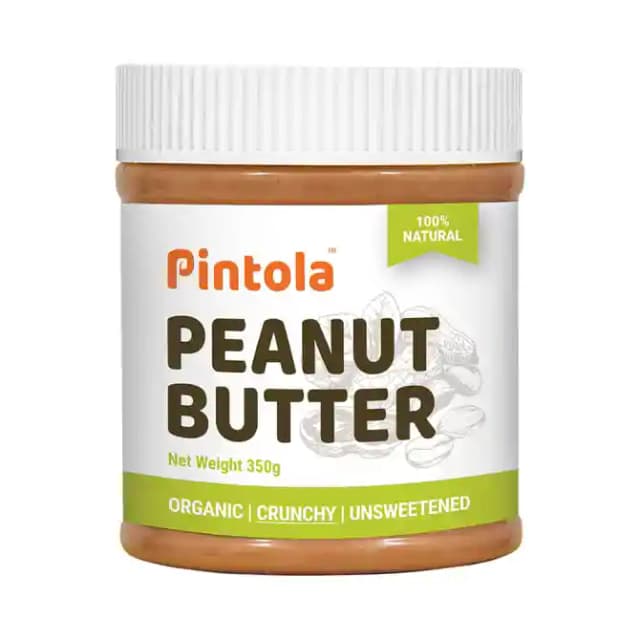 Pintola Organic Peanut Butter Crunchy (1 Jar Of 350 gm Butter)