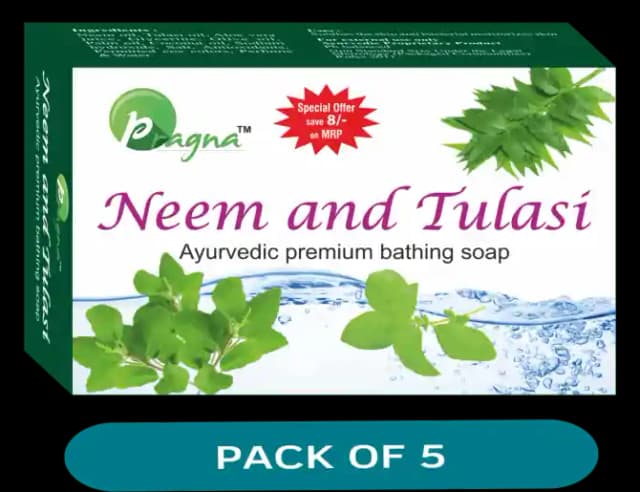 Pragna Neem & Tulasi Soap Pack of 5 (1 Packet Of 75 gm Soap)