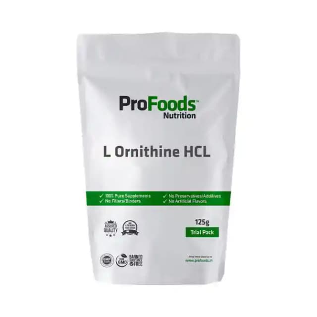 ProFoods L Ornithine HCL Powder (1 Packet Of 125 gm Powder)