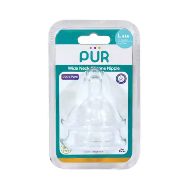 Pur Wide Neck Silicone Nipple Large (1 Packet Of 2 Nipples)