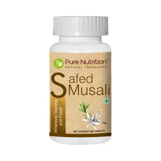 Pure Nutrition Safed Musali (1 Bottle of 60 tablets)