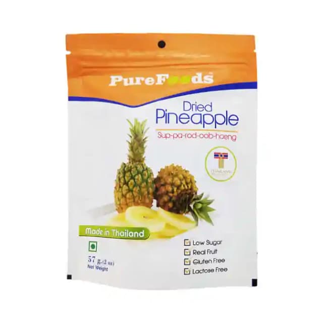 PureFoods Dried Pineapple Gluten Free (1 Packet Of 57 gm Dry Fruits)
