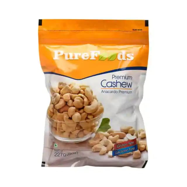 PureFoods Premium Cashew Regular (1 Packet Of 227 gm Dry Fruits)
