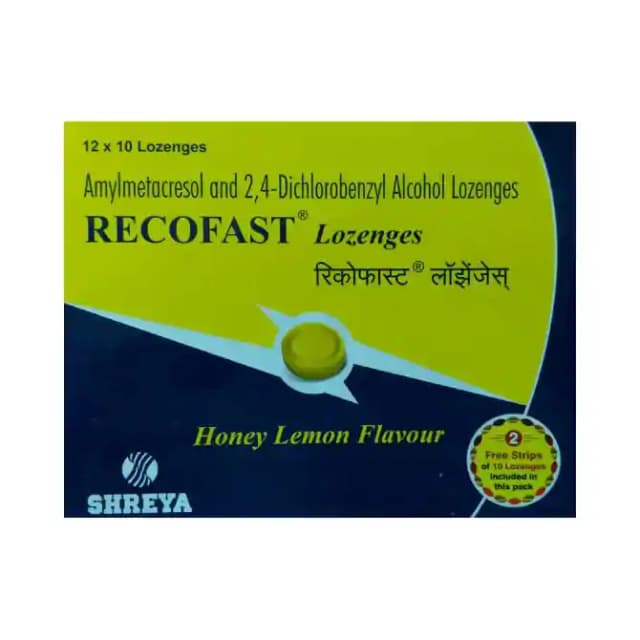 Recofast Lozenges Honey lemon (1 Strip Of 10 lozenges)