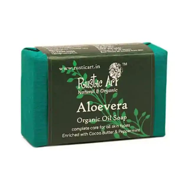Rustic Art Organic Oil Soap Aloe Vera (1 Packet Of 100 gm Soap)