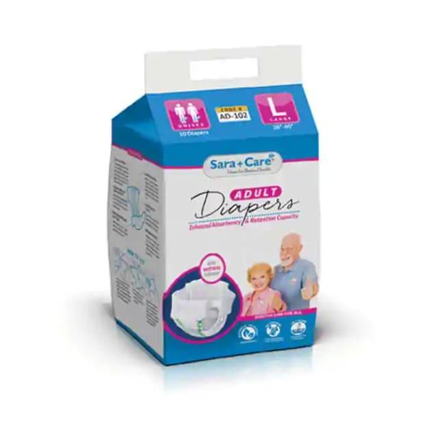 Sara+Care Adult Diaper Large (1 Packet Of 10 pieces)