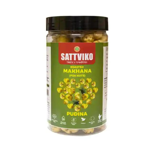 Sattviko Roasted Makhana Pudina (1 Jar Of 70 gm Snacks)