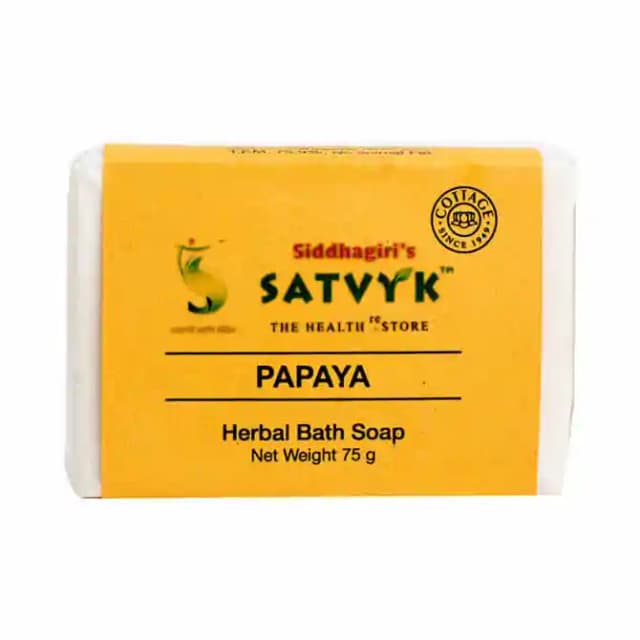 Satvyk Herbal Bath Soap Papaya (1 Box Of 75 gm Soap)