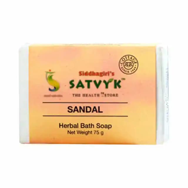Satvyk Herbal Bath Soap Sandal (1 Box Of 75 gm Soap)