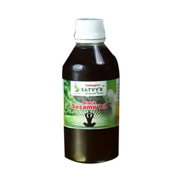 Satvyk Wood Pressed Black Sesame Oil (1 Bottle of 200 ml Oil)