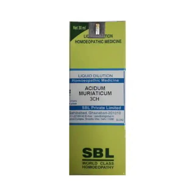 SBL Acidum Muriaticum Dilution 3 CH (1 Bottle of 30 ml Dilution)