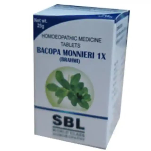 SBL Bacopa Monnieri 1X (1 Bottle of 25 gm tablets)