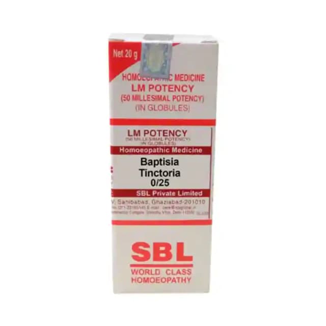 SBL Baptisia Tinctoria 0/25 LM (1 Bottle of 20 gm Globules)